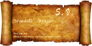 Srankó Vitus névjegykártya